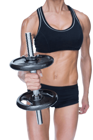female bodybuilder lifting black dumbbell on transparent background - Download Free Stock Videos Pikwizard.com
