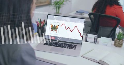 NFT Market Fluctuation in Modern Office Setting