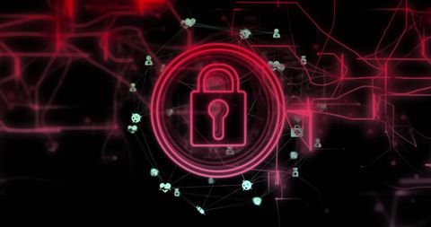 Digital Security Icon Over Abstract Data Network - Download Free Stock Images Pikwizard.com