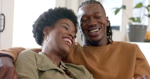 Loving African American Couple Enjoying Leisure Time Together