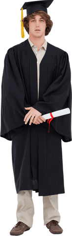 transparent young graduate in cap and gown with diploma - Download Free Stock Videos Pikwizard.com