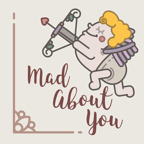 cute cupid with calligraphy mad about you illustration - Download Free Stock Videos Pikwizard.com