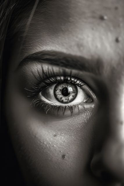 Close up of woman's eye in black and white, created using generative ai technology - Download Free Stock Photos Pikwizard.com