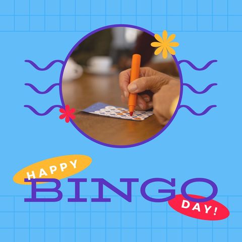 national bingo day celebration with senior playing bingo - Download Free Stock Templates Pikwizard.com
