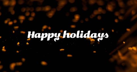 Golden Festive Happy Holidays Greeting with Particles