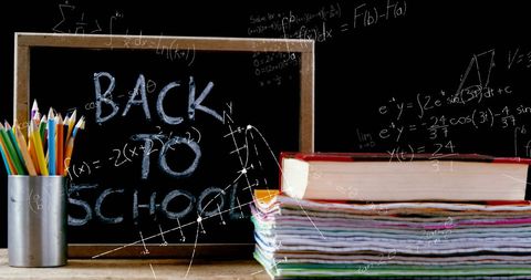 Creative Back to School with Math Equations and Books - Download Free Stock Images Pikwizard.com