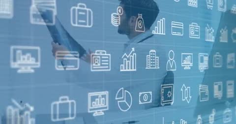 Physician Analyzing Digital Finance and Healthcare Analytics