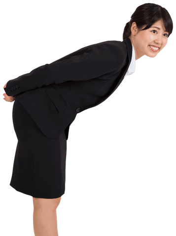 asian businesswoman bowing on transparent background - Download Free Stock Videos Pikwizard.com