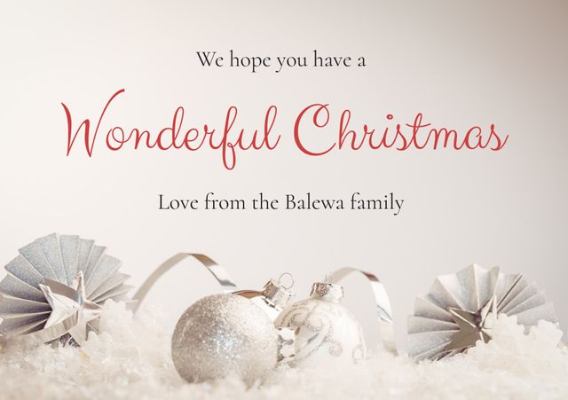 Elegant Christmas Greeting with Festive Decorations - Download Free Stock Templates Pikwizard.com