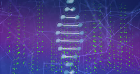 Digital DNA Helix with Data Network Connections