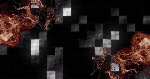 Digital Data Visualization with Red Particle Effect