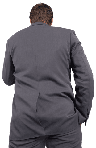 Transparent Back View of Businessman in Suit Isolated