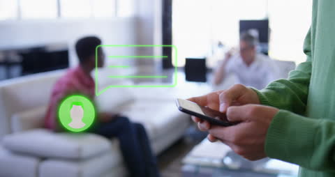 Futuristic Communication: Social Media Icons Overlaying Modern Setting