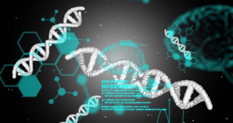 Futuristic DNA Strand and Data Technology Concept - Download Free Stock Images Pikwizard.com