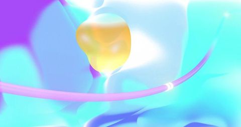 Vibrant Abstract Sculpture with Fluid Neon Colors