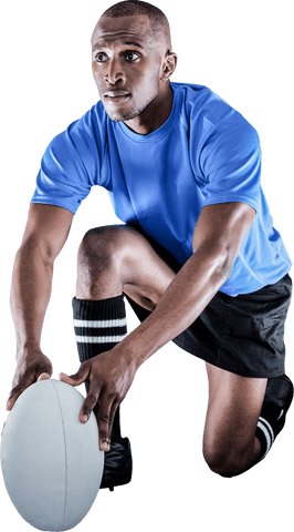 Rugby Player Kneeling with Ball in Transparent Background - Download Free Stock Videos Pikwizard.com