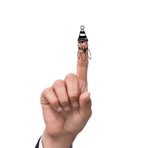 Businessman Hand Balancing Playful Penguin Illustration on Finger