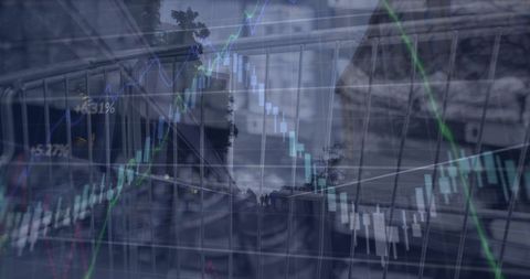 cityscape with overlay of stock market graph highlighting financial growth - Download Free Stock Images Pikwizard.com