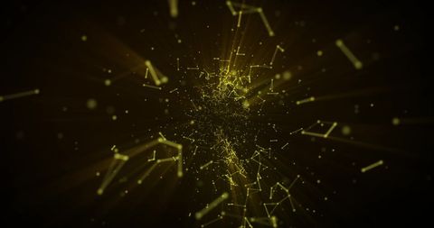 Abstract Yellow Plexus with Connections in Digital Background - Download Free Stock Images Pikwizard.com