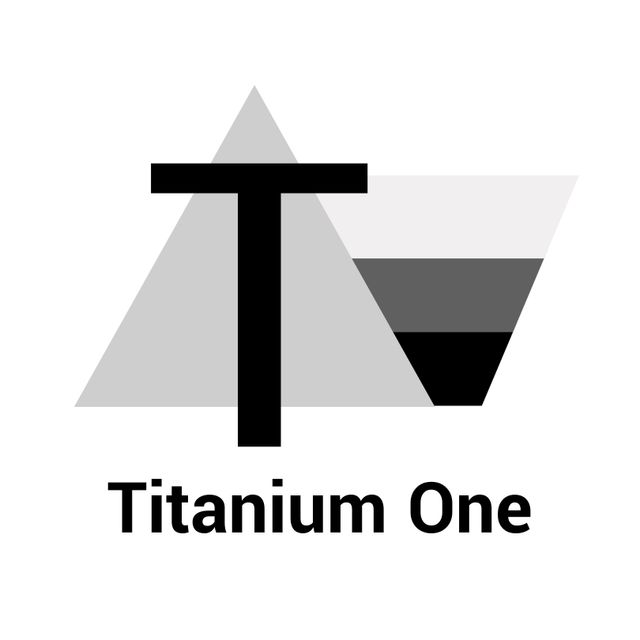 Titanium one text in black with black t letter on grey triangles on white background - Download Free Stock Videos Pikwizard.com