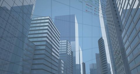 Financial Data Projections Over Modern Urban Skyline - Download Free Stock Images Pikwizard.com