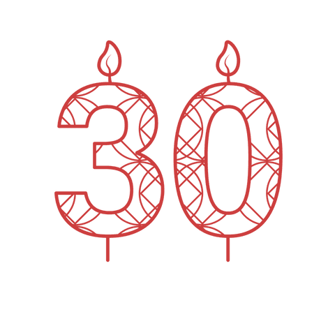red 30th birthday candle number on transparent background - Download Free Stock Videos Pikwizard.com