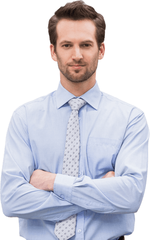Confident Businessman in Formal Attire: Transparent Background
