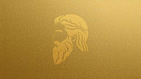Elegant profile icon in gold grain design