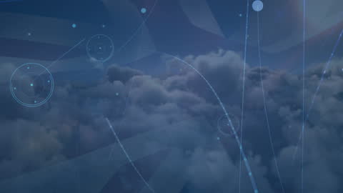 Futuristic Connections Over Majestic Cloudscape