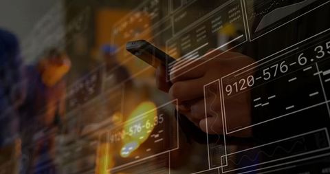 Holographic Data Interface in Modern Office Space with Smartphone