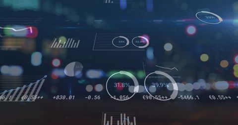 financial data processing with urban city lights background - Download Free Stock Images Pikwizard.com