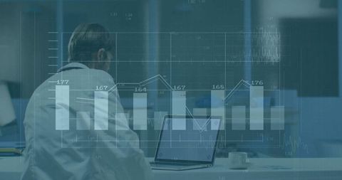 Doctor Analyzing Medical Data with Innovative Digital Tools