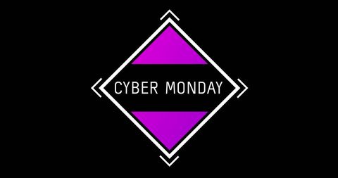 Cyber Monday Sale Advertisement Banner with Purple Elements