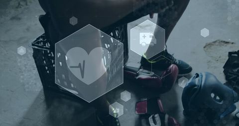 Health Monitoring in Fitness Boxing Athlete Concept