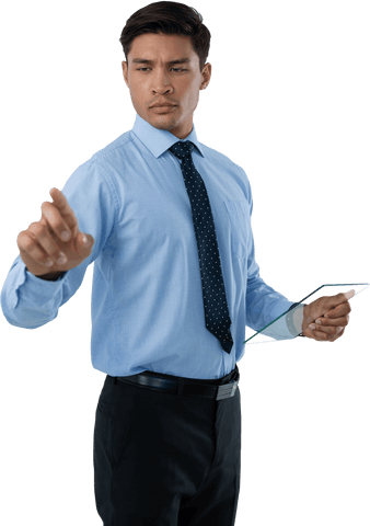 Businessman Interacting with Transparent Digital Interface Concept - Download Free Stock Videos Pikwizard.com