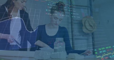 Global Economy and Business Meeting Double Exposure