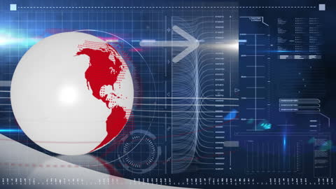 Futuristic Global Digital Interface with Earth and Data