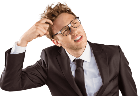 Transparent Businessman Scratching Head in Confusion - Download Free Stock Videos Pikwizard.com