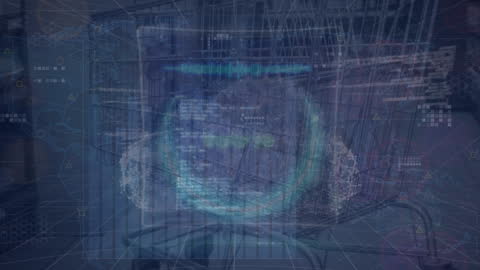 Futuristic Digital Interface Displaying on Shopping Cart