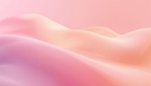 Flowing soft pastel dunes gradient background, minimal smooth pink peach abstract landscape