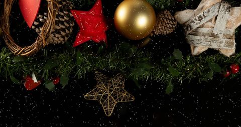 Elegant Christmas Decorations with Falling Snow Effect - Download Free Stock Images Pikwizard.com