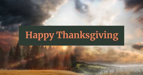 Serene Landscape with Happy Thanksgiving Message - Download Free Stock Templates Pikwizard.com