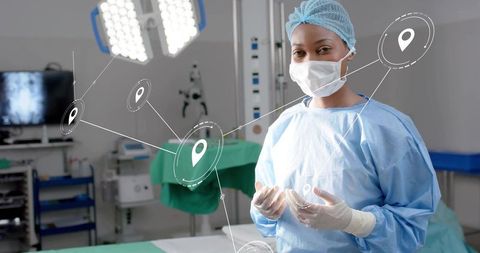 Innovative surgeon utilizing advanced technology in modern or