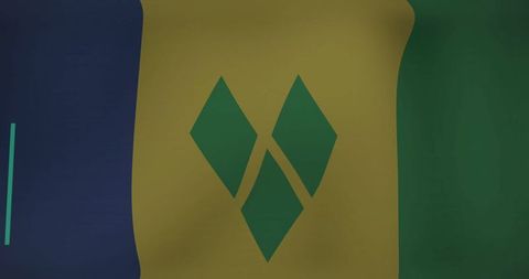 Waving saint vincent and grenadines flag close-up