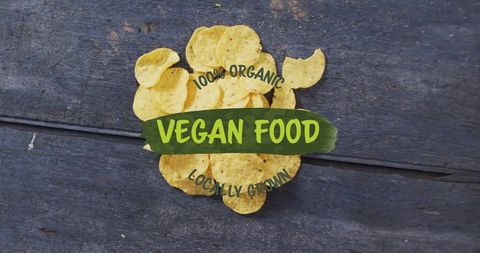 Organic Vegan Potato Chips on Rustic Surface