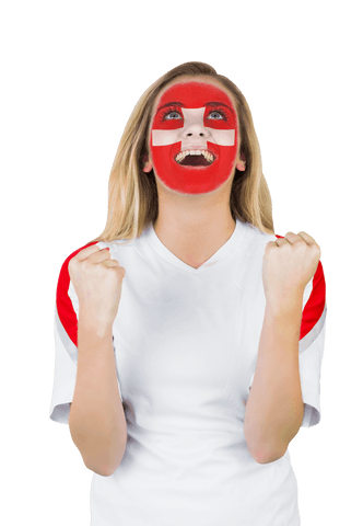 transparent background cheerful swiss fan with face paint rejoicing - Download Free Stock Videos Pikwizard.com