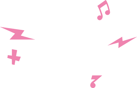 Abstract Icon Collage on Transparent Background with Music and Playful Theme