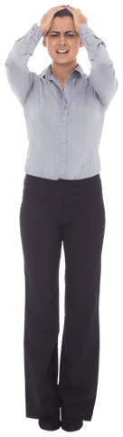 Frustrated Businesswoman on Transparent Background Concept