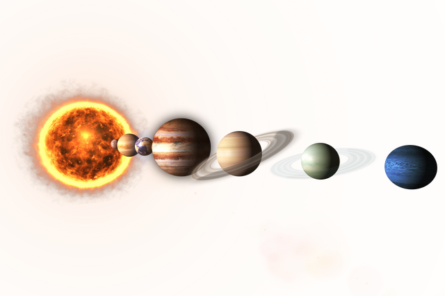 Transparent Digital Illustration of Sun and Planets in a Row - Download Free Stock Videos Pikwizard.com