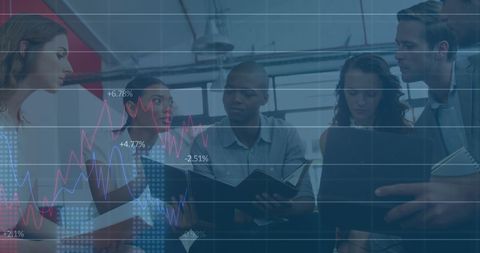 Business Team Analyzing Financial Growth Data